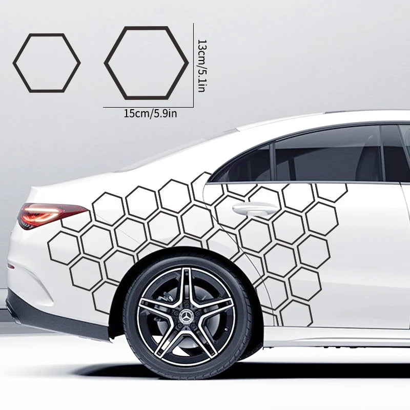10-Pack Honeycomb Vinyl Car Stickers for Side Door
