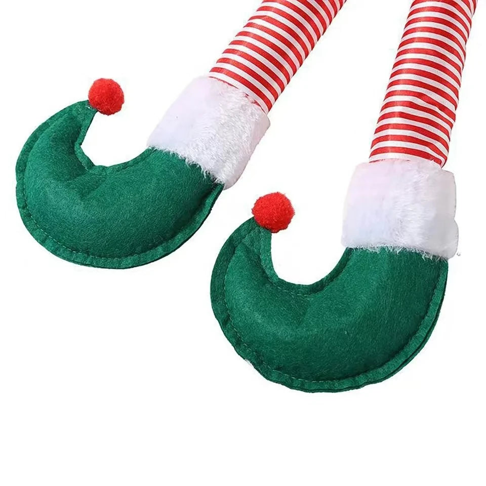 Christmas Elf and Santa Legs Car Accessories