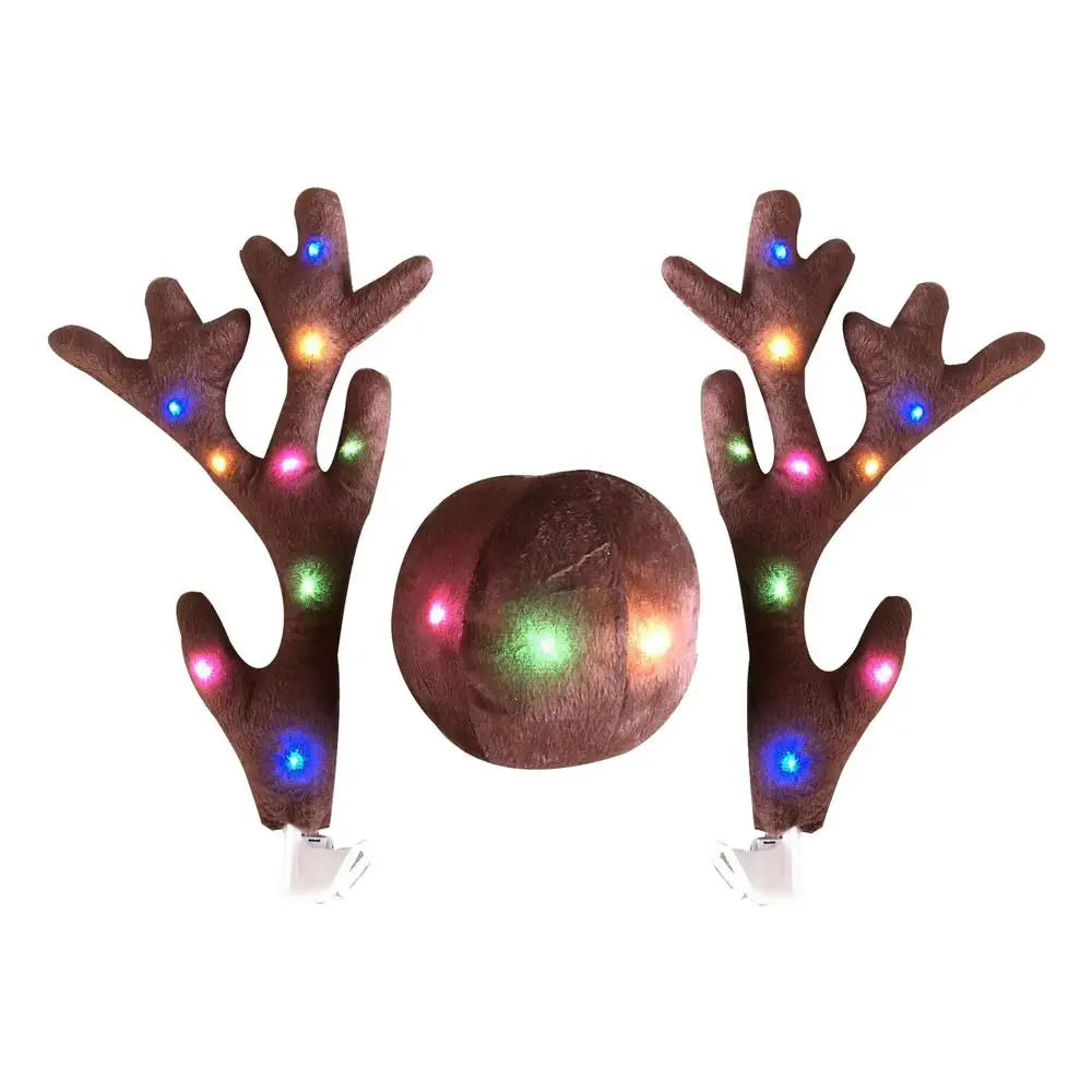 LED Glowing Antlers Christmas Car Decoration