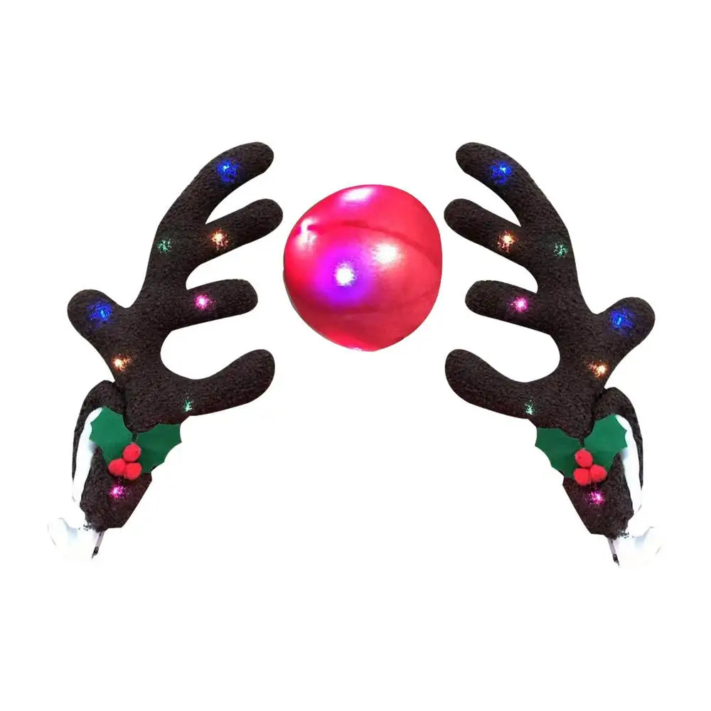 LED Glowing Antlers Christmas Car Decoration