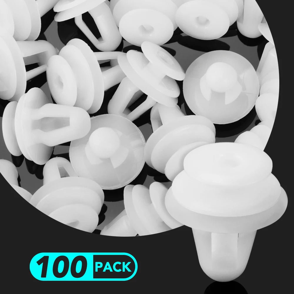100pcs Auto Fastener Clip Kit with Plastic Fender Rivet Push Retainer Pins