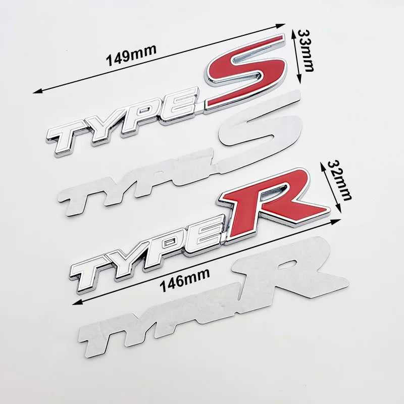 3D Metal Type S and Type R Emblem Badge