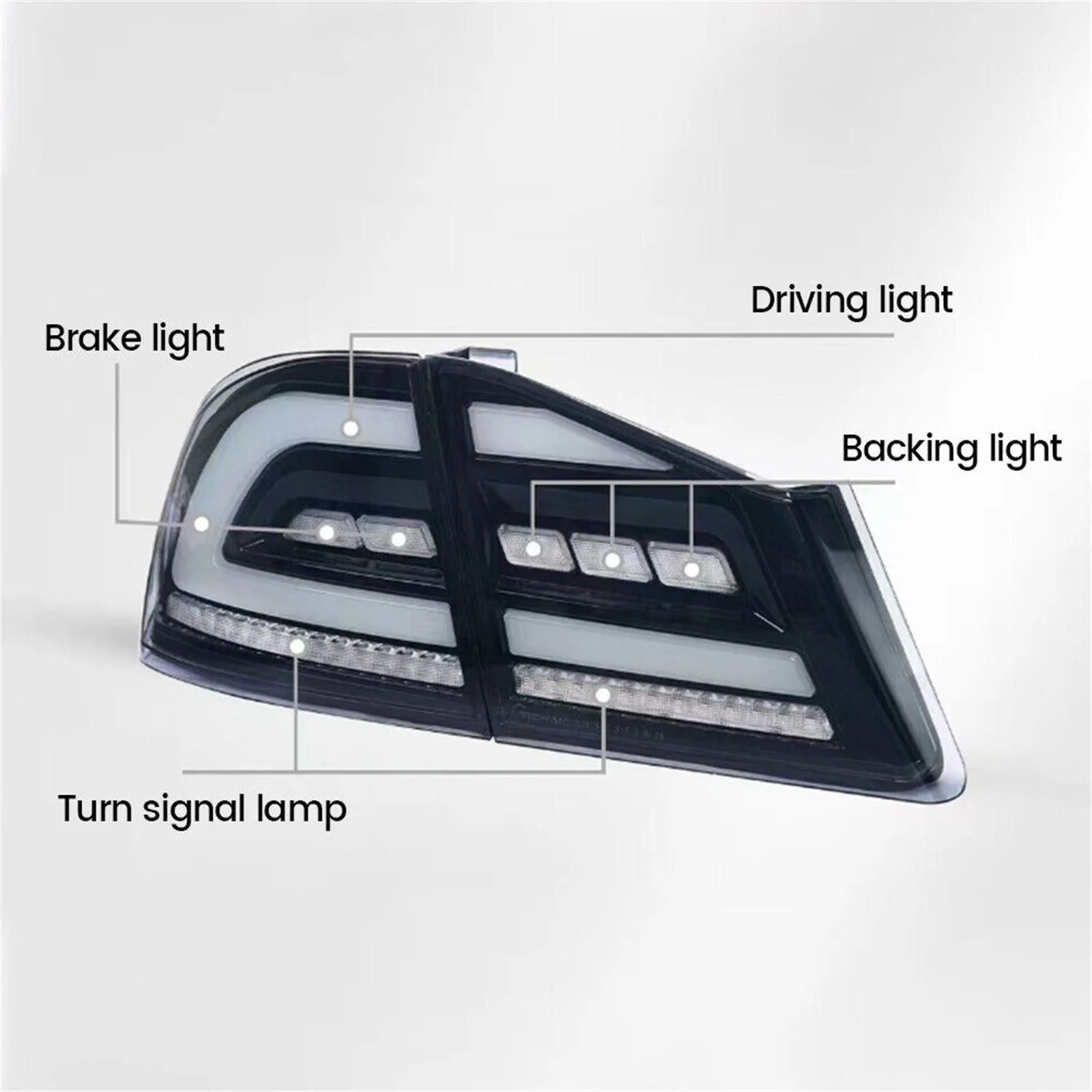 2PCS Sequential Rear LED Tail Light For Honda Civic 2005-2012 FD2