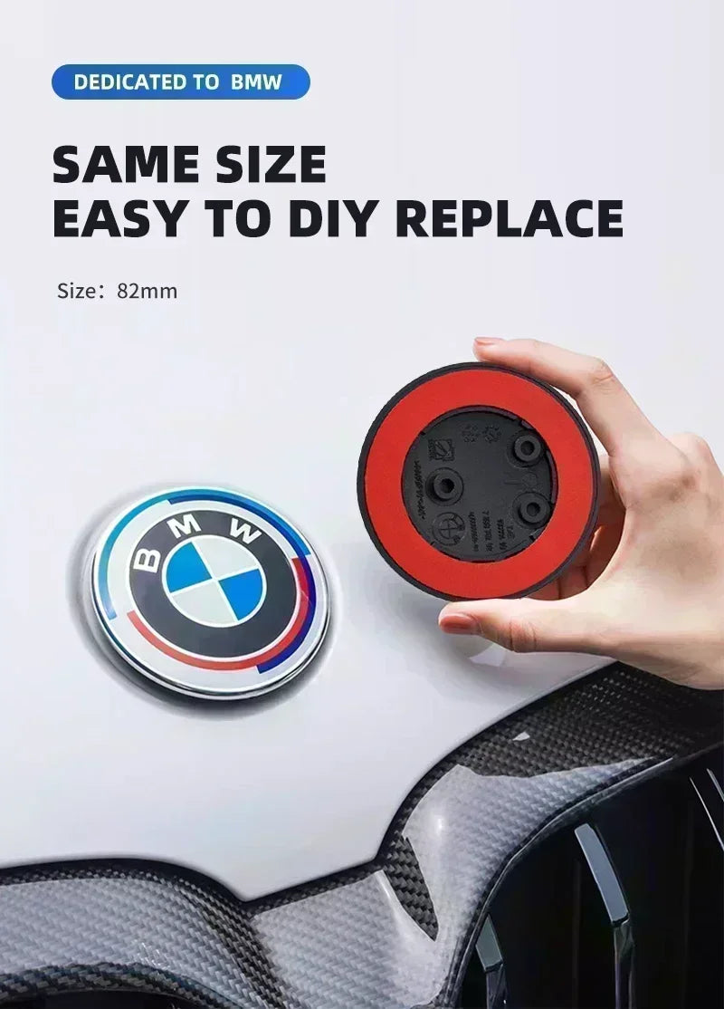 BMW Aluminum Badge – 82mm (2-Hole / 3-Hole)