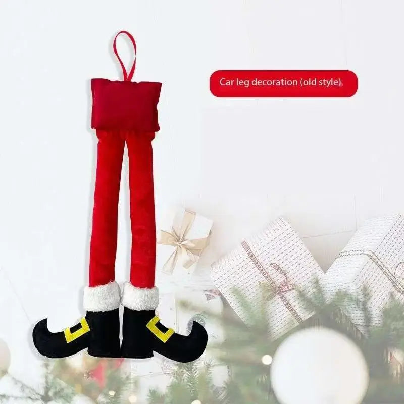 Christmas Elf and Santa Legs Car Accessories