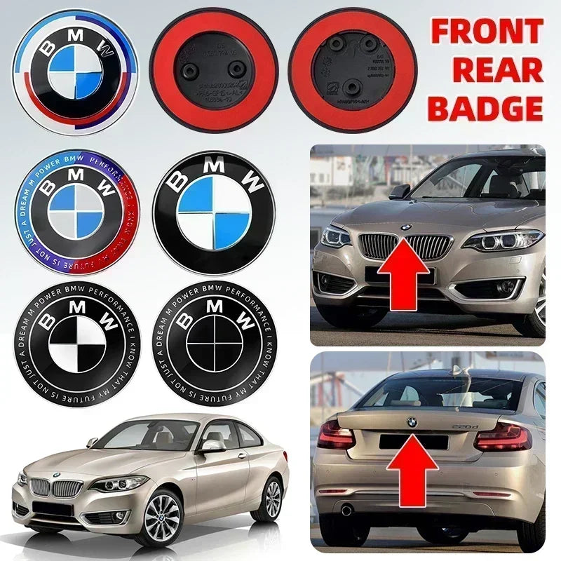 BMW Aluminum Badge – 82mm (2-Hole / 3-Hole)