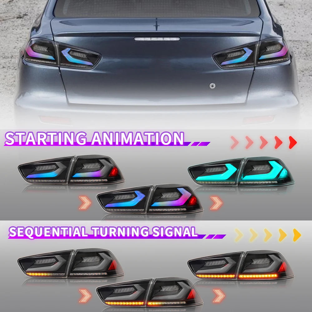 Dynamic LED Tail Light Assembly for Mitsubishi Lancer EVO-X (2008-2018)
