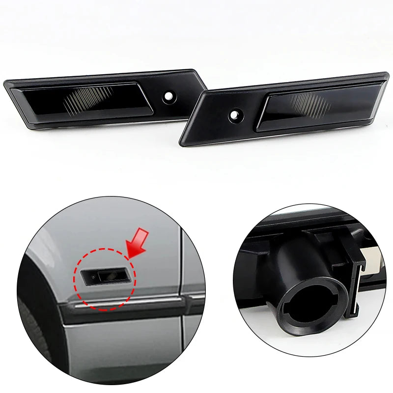 2-Piece ABS Plastic Fender Side Marker Light Covers for BMW 3, 5, 7 Series E36, E34, E32 – OEM