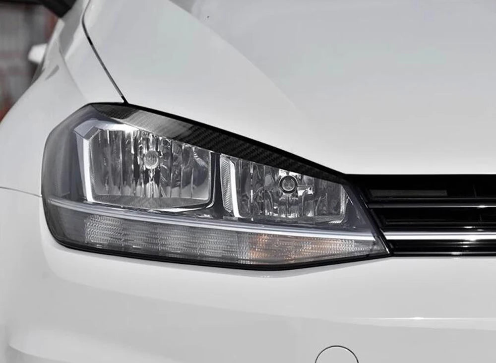 2-Piece Carbon Fiber Headlight Eyebrow Covers for VW Golf 7 GTI -R (2013-2017)