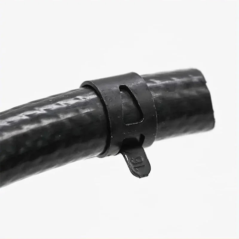 100-Piece Black Metal Hose Clamp Set 6mm-22mm for Fuel, Oil, Water and Vacuum Lines