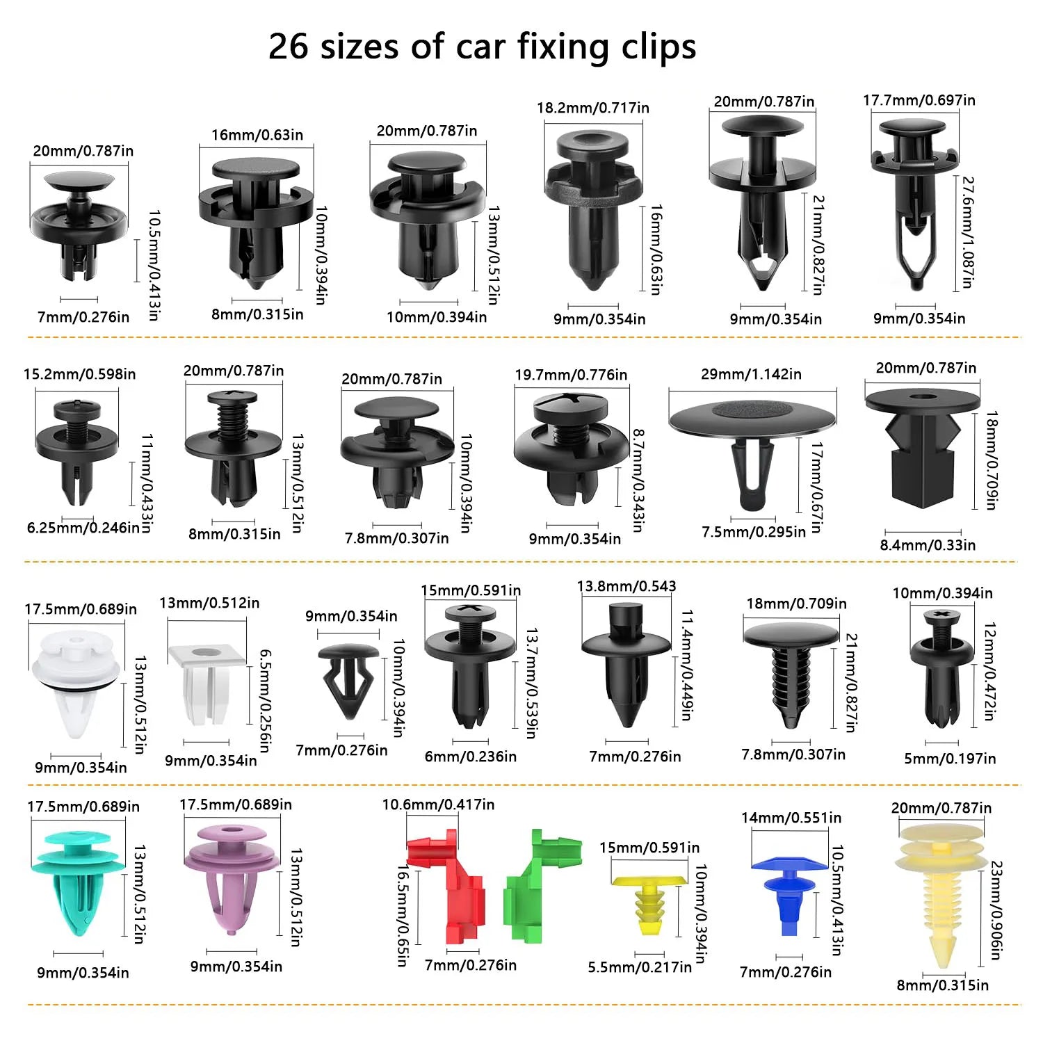 925-Piece Car Clip Kit Bumper and Trim Panel Repair