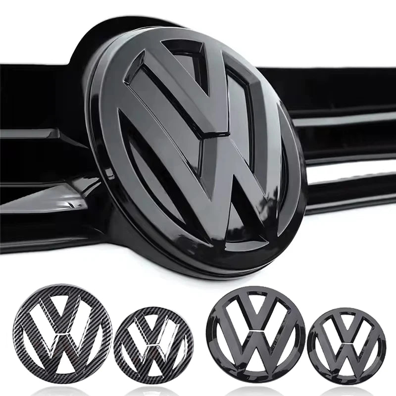 Front Radiator Grille and Rear Trunk Badge Covers for VW Models