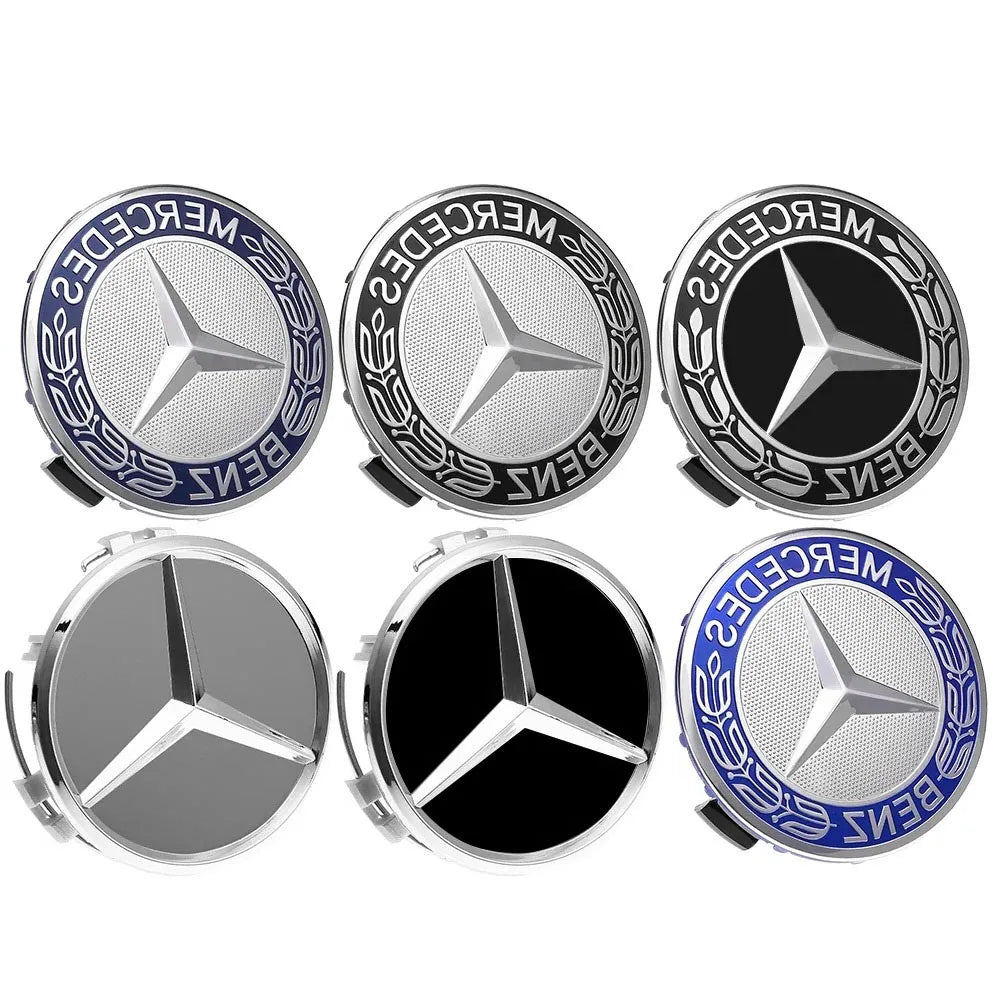 Mercedes-Benz 75mm Wheel Hub Center Cap Set (4-Piece)