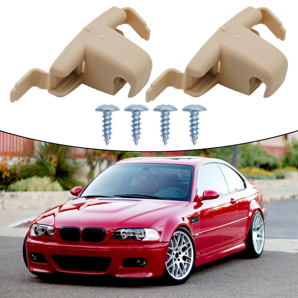 2x Sun Visor Clips Holder Bracket Mount For BMW 3 5 7 Series E46 E38 E39 E53 X-5