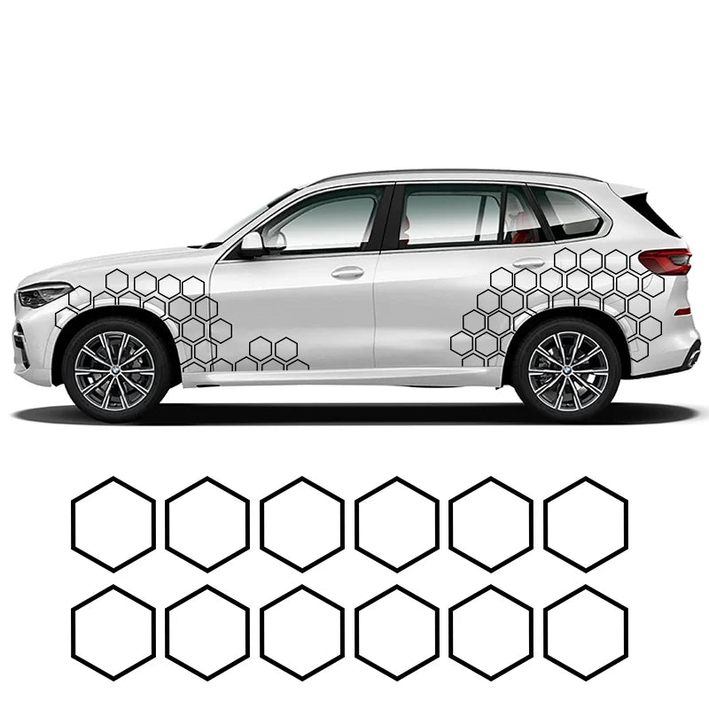10-Pack Honeycomb Vinyl Car Stickers for Side Door