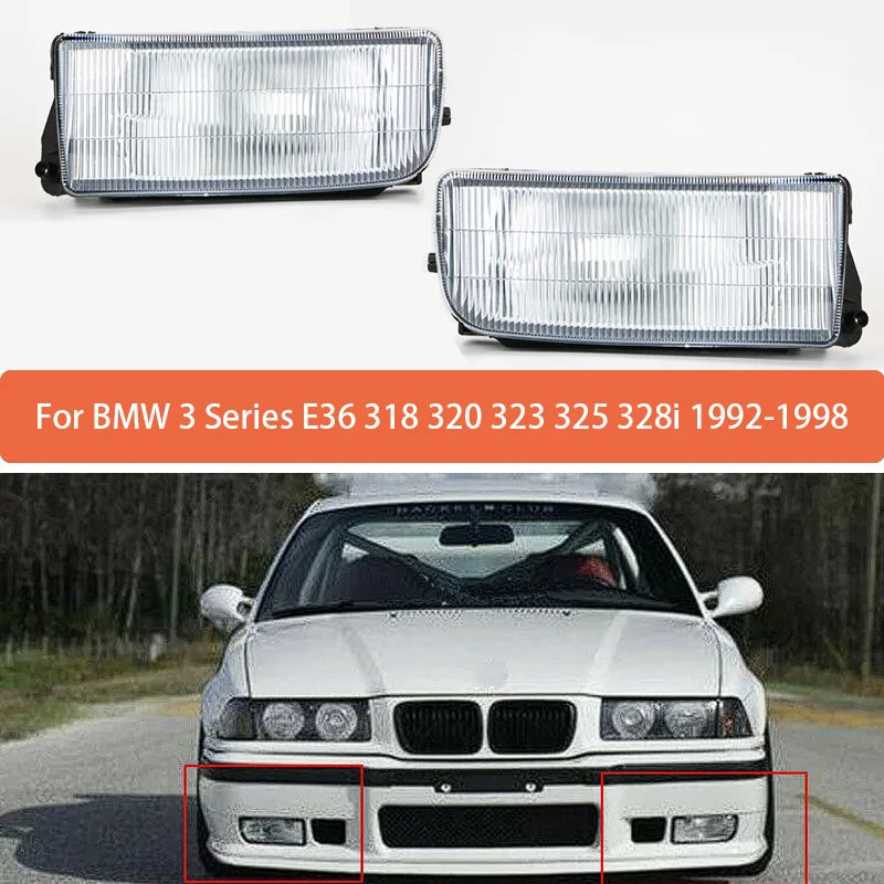 Front Bumper Fog Light Lamp With Bulbs For BMW 3 Series E36 318-328i