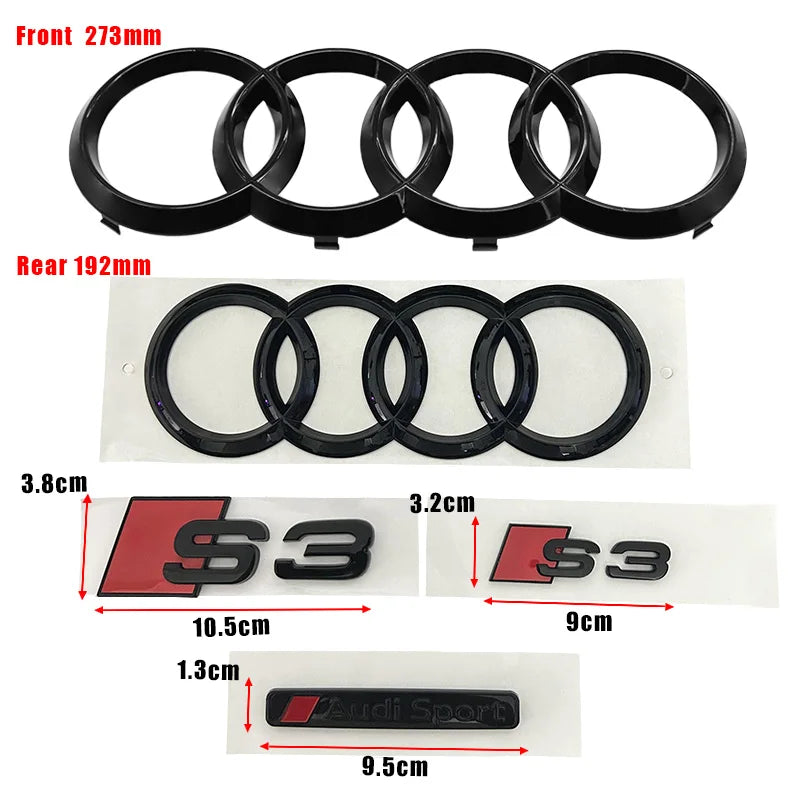 Audi S3 Four-Ring Logo Emblem Badge 2010-2020